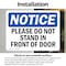 Signmission Please Do Not Stand In Front Of Door, 5 in W x Rectangle, Vinyl Decal OS-2PACK-NS-D-35-L-17421 - alternate 2